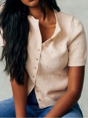 Sezane Kyle Cardigan Ecru in Medium